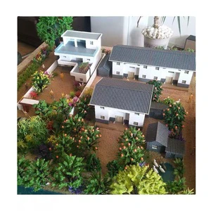 Villa & Townhouse Building Models ABS Plastic Scandinavian Design LED Lighting HO Scale
