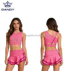 Custom Made Practice Wear Sports Apparel Sublimation Cheerleading Shorts Skirts And Bra