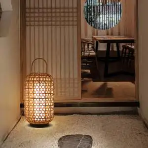 High Quality Natural Bamboo Woven Floor Lamps for Living Room Made in Vietnam