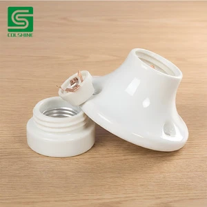 Vintage Ceramic Lamp Holder Decorative Black White Porcelain Bulb Socket for Home Lighting Decor