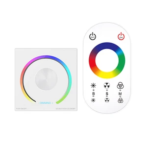 DC 12V/24V 6A/CH RGB Constant Voltage Strip Light Controller Single/Dual Knob LED Dimmer Touch Panel 30m Range 384W Load Dimmers
