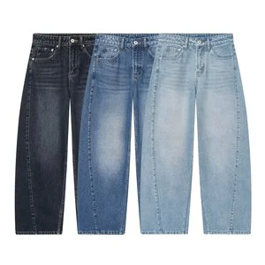 SHENZHU European and American Style 2025 Winter New Women's Clothing Elegant Simple and Versatile Mid-waist Loose Jeans 8727240