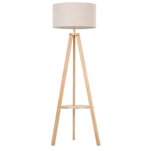 Modern Minimalist Tripod Floor Lamp With Wood Stand White Shade for Hotel Design Living Room Decoration