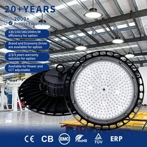 IP65 Waterproof Aluminum Commercial Industrial for UFO High Bay Light 100W/150W/200W/300W Workshop Supermarket Warehouse