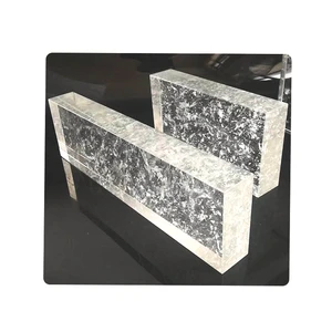 Decorative Glass Bricks Blocks With Snowflake Design Inside for Curtain Wall Partition or Artistic Lamp With Wholesale Price