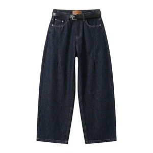 Classic Selvedge Straight Leg Jeans Women Premium Indigo Denim Pants High End Wholesale ODM