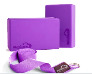 Yoga Block and Yoga Strap Set with Customized Logo-EVA+Polyester Material 3*6*9inch Size