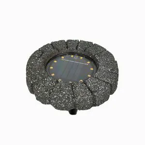 Solar Warm White Rechargeable Outdoor Ground Lights Waterproof Garden Lamp 8 LED Disk Landscape Lights for Pathway Yard Walkway