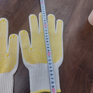High Quality Durable Flexible Cotton Polyester PVC Dotted Safety Gloves All Sizes 10 Gauges 12 Pairs Polybag General Purpose