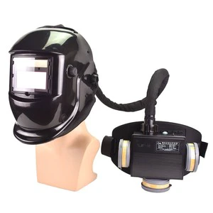 PP Material Air Purification Cap Dependable Air Supply Auto-Darkening Electric Welding Helmet With Positive Pressure Hood