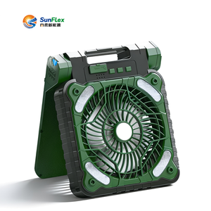 SunFlex Outdoor Emergency Using BC Portable Solar-Powered Silicon Solar Power Type-C Charging Lamp Camping Fan With LED Light