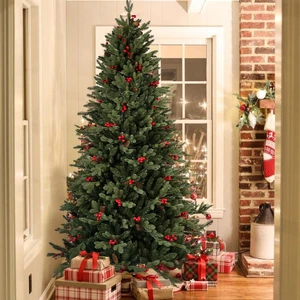 7ft Pre-Lit Eco-Friendly Artificial Christmas Tree 800 Warm LED Lights High Quality Realistic PVC Home Holiday Decorations
