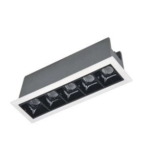 Minimalist Recessed Linear Grille LED Downlight Multi Head Anti Glare Ceiling Lamp For Living Room And Bedroom