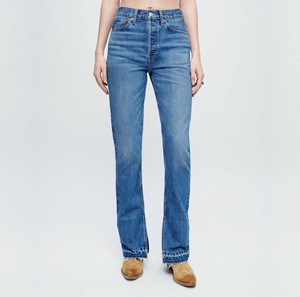 Jeans Manufacturer High Waist Blue Skinny Denim Jeans Flare Bootcut Split Raw Hem Jeans For Women