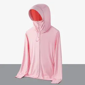 Hot Selling Unisex Ultra-thin Breathable Button-Up Collar UPF50 Ice Silk Large Brim Sun protection Clothing