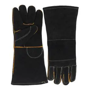 14 Inch Split Cowhide Leather Welding Gloves with Cotton Liner Heat Resistant Flame Resistant Heavy Duty Safety Work Gloves