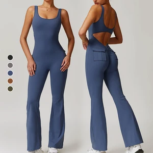 Comfortable Breathable Nude Jumpsuit for Women for Outdoor Sports Tennis Yoga Clothing