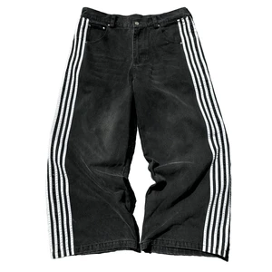 Men's Casual Stylish Custom Denim Trousers Oversized Multi-Pocket Baggy Jeans Comfortable Durable Floor Length with Wide Leg
