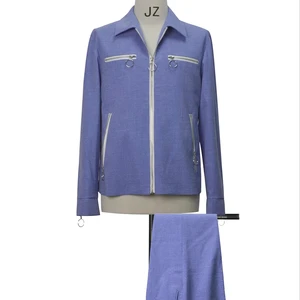 Men's Casual Wool Suit for Spring and Fall Stand Collar OEM Service Available