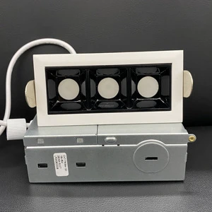 ETL Anti-glare Embedded Fixed Square Linear Grille Light House Indoor 3*2W 6W Square 2 Head Led Grille Light White Black Ra90