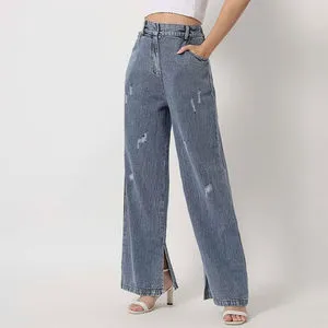 Women Casual Jeans Pants Denim Trousers for Street Fashion and Daily Use