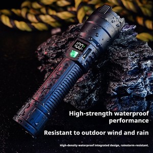 Hikeon XHP50 LED Flashlight High Lumen Digital Power Display USB-C Rechargeable Zoomable Tactical Torch for Outdoor Camping