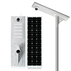 High Quality Optical Control Waterproof Ip65 Outdoor All in One Led Solar Security Street Light Lamp With Cctv 4G Camera