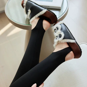 Winter Warm Stretch Fleece Lined Leggings Women's Nylon Ribbed Yoga Pants Thick Thermal Sporty Mid Waist Tights Full Length