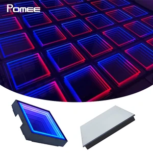 3D Mirror Infinity Depth Neon Effect LED Dance Floor With Wired Connection Commercial Modular System for Club Bar Party Event