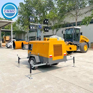Mobile Diesel-Powered LED Light Tower with ATS, Remote Control, and Adjustable 4-9m Lifting Mast