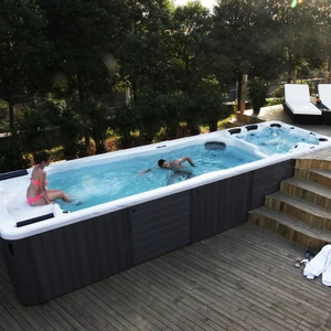 Gurgle Outdoor 7.5m Acrylic Swim Spa Pool Hot Tub With Balboa System Ozone and LED Light Factory Direct Supplier