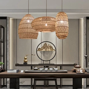 Modern Chinese Handmade Rattan Bamboo Hanging Lamp