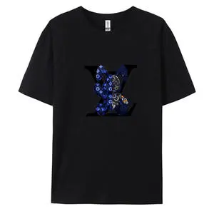 New Spring Summer Trendy Luxury Fashion Women's Plus Size Solid Short Sleeve T-shirt Eco-Friendly Feathers Letter