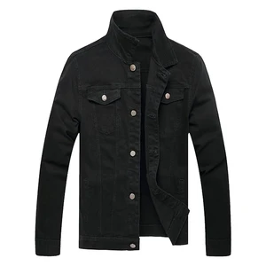Men's Black Jean Jacket Unisex Fleece Lined Denim Jacket Button Winter Leather Washed Technique Wholesale Options Jacket For Men