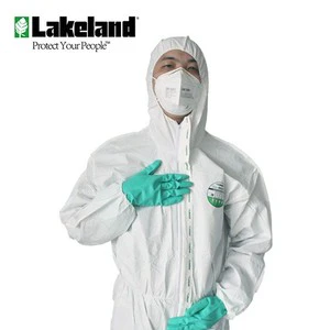 Lakeland AMN428E Disposable Cleanroom Hazmat Coveralls Type2 Limited Encapsulation Breathable Painters Hood White Chemical