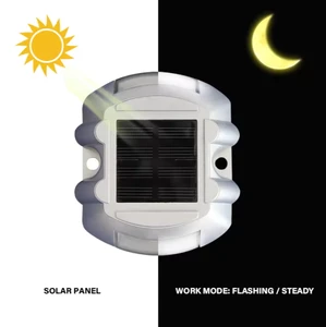 Aluminum Solar LED Road Stud Horseshoe 106x95mm Flashing Road Marker IP65 Cat Eye For Highway Pathway Parking Lot