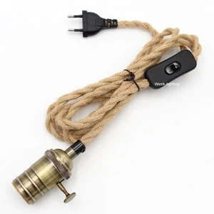 UK Plug Power Cord with Line Switch E27 Threaded Lamp Socket Bulb Holder Lamp Shade Ring