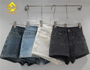 Hot Sale 2026 Mujer Denim Women Shorts Stretch Rhinestone Woman Jeans Denim Shorts