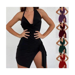 DS One Piece Swimsuit Retro Style Plus Size Swim Suits Beach Wear Cover up Bathing Suit Low Cut Dress
