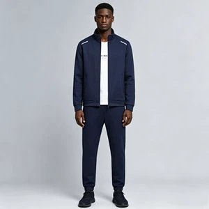 Breathable Vintage Men Casual Two Piece Set Turn-down Collar Drawstring Moisture Wicking Eco-Friendly Windproof Tracksuit for