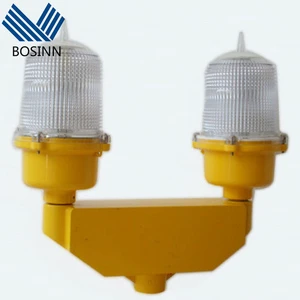 BOSINN LED Double Aviation Obstruction Light 6W Aircraft Beacon Low Intensity TYPE-B Red IP67 5-Year Warranty Airport Lights