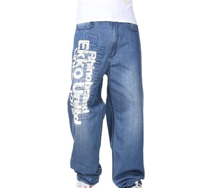 2025 New JT Plus Size Men's Stonewashed Denim Wide Leg Hip Hop Autumn Jeans High Quality Custom