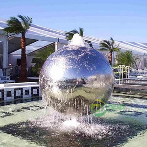 Customized Large 3D Metal Mirror Polished Hollow Ball Fountain Pool Stainless Steel Sculpture Modern Customizable Logo Home