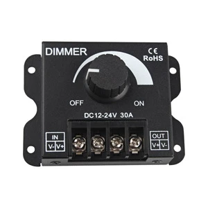 DC12V-24V 30A Knob Adjust Brightness Dimmer Controller for Single Color LED Strip