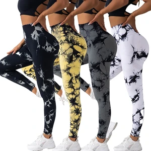 New Tie Dye Leggings Seamless Butt Scrunch Leggings Booty Tie Dye Soft Tights Women Push up Yoga Pants Leggings for Women
