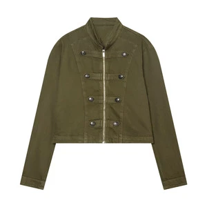 SHENZHU 2026 Retro Style Stand Collar Women's Summer New Fashion Double-Breasted Denim Jacket Short Coat 27077942 90598