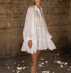 Beach Cover up Dress Women Cotton Linen Bathing Swimsuit Cake Shirts Cover Ups Summer Beach Wear Tops Oversized Bikini Cover Ups