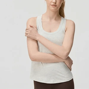 Women's Quick Dry Breathable Racerback Yoga Tank Top Long Loose Fit Athletic Training Top