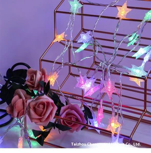 Christmas Holiday LED Star String Lights USB Plug-In Battery Operated Small Colored Stars Flashing Party Decorations