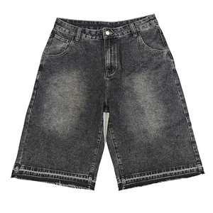 Custom Men's Vintage Baggy Heavyweight Denim Shorts Quick Dry Knitted Cotton Street Shorts Anti-Wrinkle Breathable Jeans Shorts
